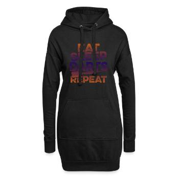 manger des fléchettes de sommeil répéter - Sweat-shirt à capuche long Femme - noir - Devant