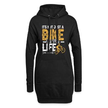 fahrrad spruch lebensstil - Hoodie-Kleid - Schwarz - Vorne