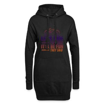 permet de faire du vélo - Sweat-shirt à capuche long Femme - noir - Devant