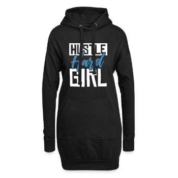 bousculade fille dure - Sweat-shirt à capuche long Femme - noir - Devant