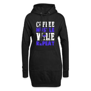 coffee wine repeat - Hoodie Dress - black - Front