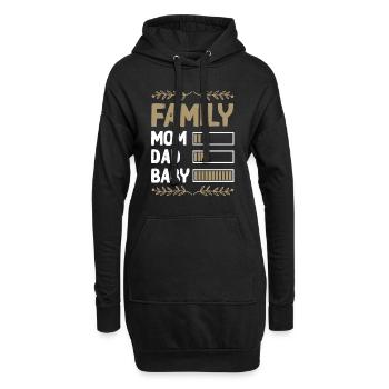 familie mama papa - Hoodie-Kleid - Schwarz - Vorne