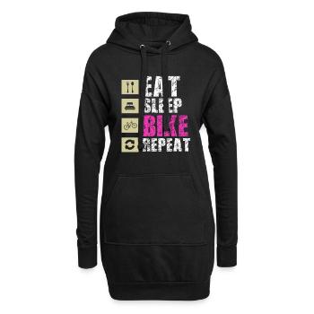 manger le vélo de sommeil répéter - Sweat-shirt à capuche long Femme - noir - Devant