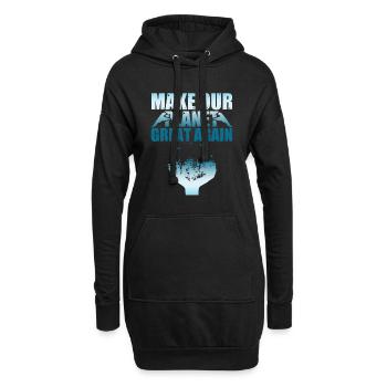 planète grande à nouveau - Sweat-shirt à capuche long Femme - noir - Devant
