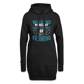 farming wochenende - Hoodie-Kleid - Schwarz - Vorne
