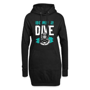Né pour plonger - Sweat-shirt à capuche long Femme - noir - Devant