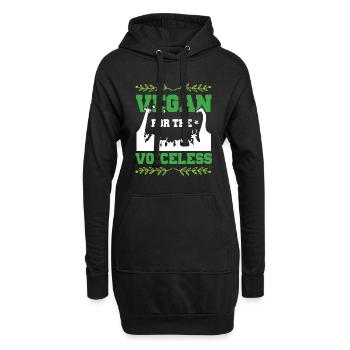 Slogan végétalien sur le bien-être animal - Sweat-shirt à capuche long Femme - noir - Devant