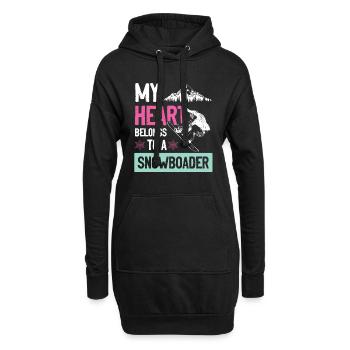 mein herz gehört ein snowboarder - Hoodie-Kleid - Schwarz - Vorne