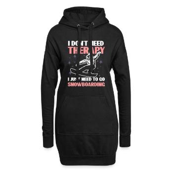 Thérapie de snowboard - Sweat-shirt à capuche long Femme - noir - Devant