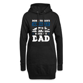 Papa bien-être animal - Sweat-shirt à capuche long Femme - noir - Devant