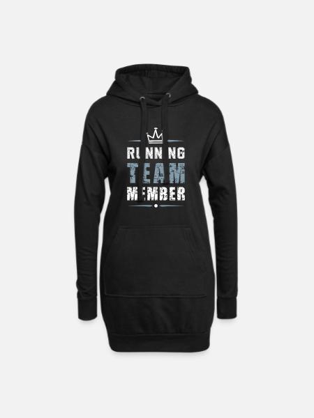 Running Team - Hoodie-Kleid - Schwarz