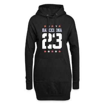 Barcelona 23 - Hoodie-Kleid - Schwarz - Vorne