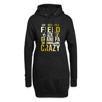 fieldhockey großvater - Hoodie-Kleid - Schwarz - Vorne