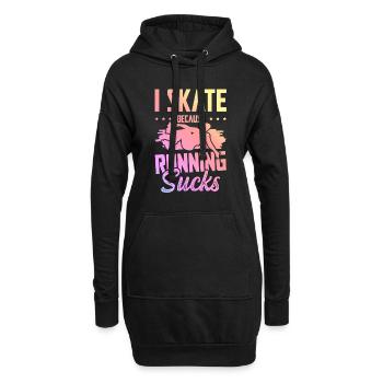 skate skaten - Hoodie-Kleid - Schwarz - Vorne