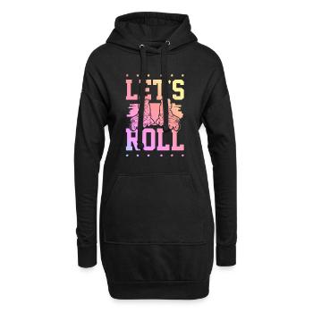 skate lets roll - Hoodie-Kleid - Schwarz - Vorne