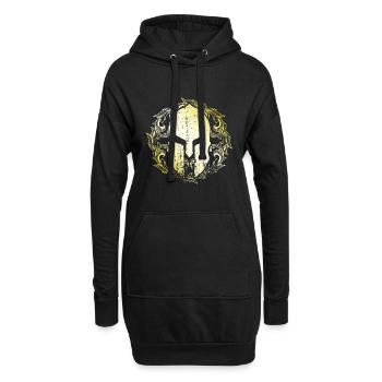 Casque Spartan Symbole Or Fighter Gym - Sweat-shirt à capuche long Femme - noir - Devant
