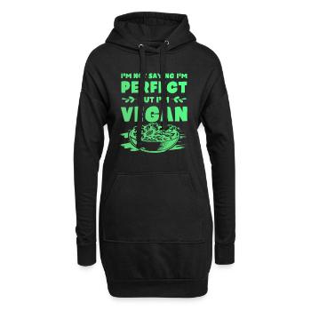 nicht perfekt vegan - Hoodie-Kleid - Schwarz - Vorne