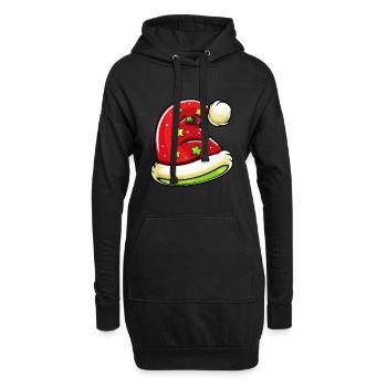 Bonnet de Noël bonnet de Noël - Sweat-shirt à capuche long Femme - noir - Devant