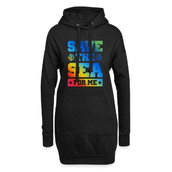 save the sea - Hoodie-Kleid - Schwarz - Vorne