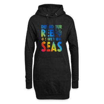 save the sea - Hoodie-Kleid - Schwarz - Vorne