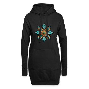 Frost Symbol Schnee Stern Winter - Hoodie-Kleid - Schwarz - Vorne
