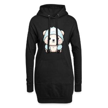 Ours polaire hiver ours polaire Animal Comic - Sweat-shirt à capuche long Femme - noir - Devant