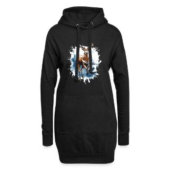 Équipe sportive de football Hirsch - Sweat-shirt à capuche long Femme - noir - Devant