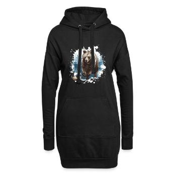 Équipe sportive de football de l’ours - Sweat-shirt à capuche long Femme - noir - Devant