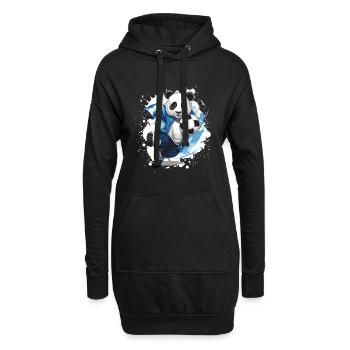 Équipe sportive de football Panda - Sweat-shirt à capuche long Femme - noir - Devant