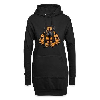 Hund Muskeln Fitness Martial Arts MMA - Hoodie-Kleid - Schwarz - Vorne