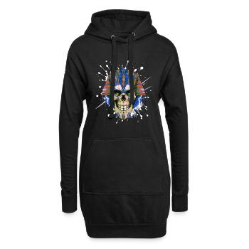 Pharao Totenkopf Skelett Bunt - Hoodie-Kleid - Schwarz - Vorne