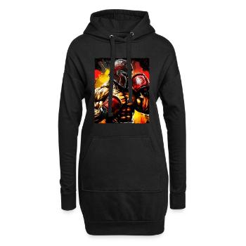 Spartaner Boxer Kämpfer Gladiator Boxing - Hoodie-Kleid - Schwarz - Vorne