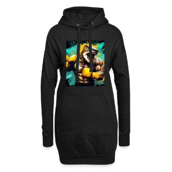 Hai Tier Boxer Kämpfer - Hoodie-Kleid - Schwarz - Vorne