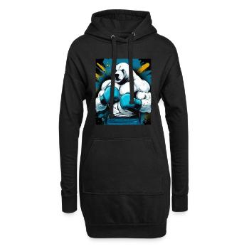 Ours polaire Boxer Fighter Polar Bear Boxe - Sweat-shirt à capuche long Femme - noir - Devant