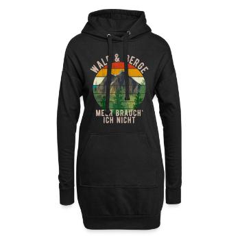 Wald Berge Wandern Spaziergang Wälder Berg - Hoodie-Kleid - Schwarz - Vorne