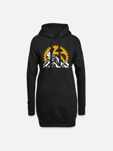 Mountainbiken - Hoodie-Kleid - Schwarz