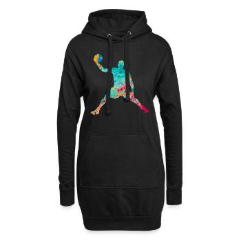 Basketball Player - PopArt - Hoodie-Kleid - Schwarz - Vorne