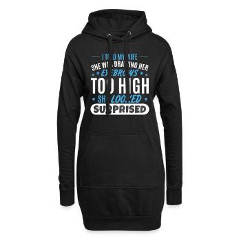 Ehefrau Ehemann Witz Vatertag - Hoodie-Kleid - Schwarz - Vorne