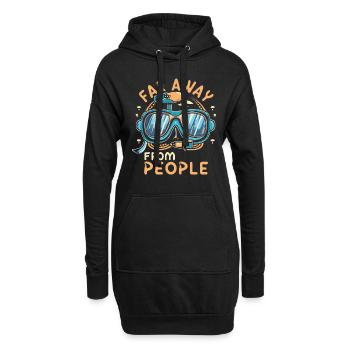 Tauchen - Hoodie-Kleid - Schwarz - Vorne