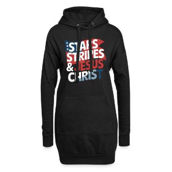 Amerikanischer Gläubiger Christ July 4th Jesus - Hoodie-Kleid - Schwarz - Vorne