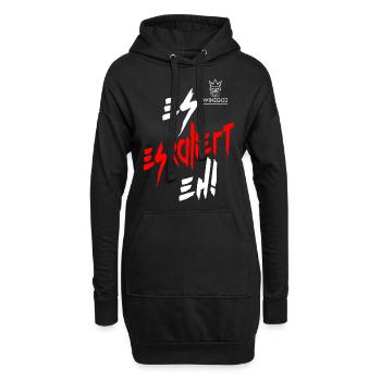 Winegod lustiger Spruch es Eskaliert eh - Hoodie-Kleid - Schwarz - Vorne