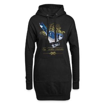 Chara bleu - Sweat-shirt à capuche long Femme - noir - Devant