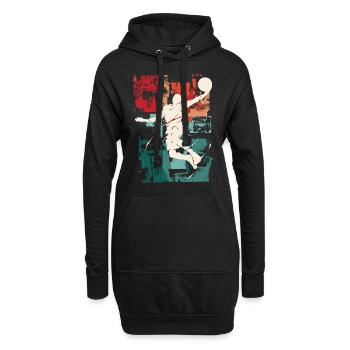 Basket-ball Basket-ball joueur Fan Vintage rétro - Sweat-shirt à capuche long Femme - noir - Devant