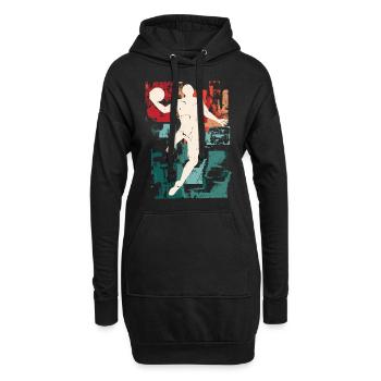 Basket-ball Basket-ball joueur Fan Vintage rétro - Sweat-shirt à capuche long Femme - noir - Devant