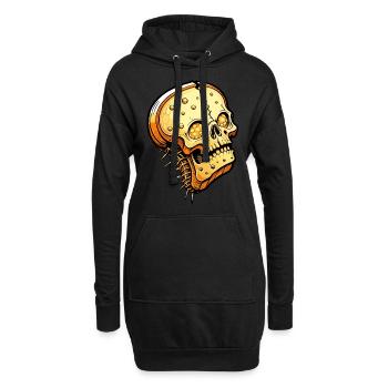 Toast Skull // Totenkopf Toastbrot // Food FS0095 - Hoodie-Kleid - Schwarz - Vorne