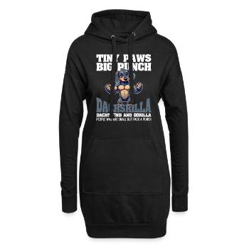 TINY PAWS BIG PUNCH - DACKEL UND GORILLA - Hoodie-Kleid - Schwarz - Vorne
