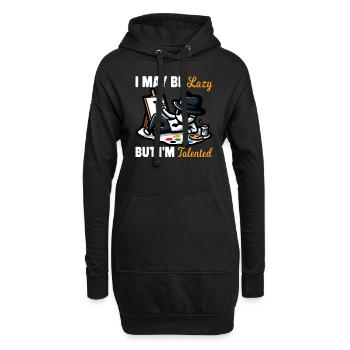 JE SUIS PEUT-ÊTRE PARESSEUX, MAIS J’AI DU TALENT - Sweat-shirt à capuche long Femme - noir - Devant
