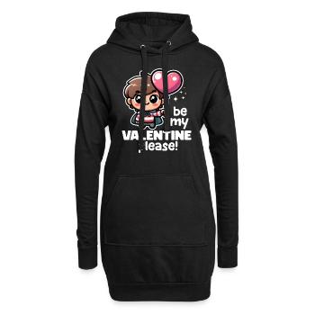 VOUDRIEZ-VOUS ÊTRE MA VALENTINE S’IL VOUS PLAÎT - HAPPY VALENTINE - Sweat-shirt à capuche long Femme - noir - Devant