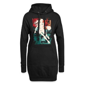 basket-ball femme basketteur joueur de basket-ball - Sweat-shirt à capuche long Femme - noir - Devant