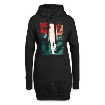 Golf Golfen Golferin Spielerin Sport Hobby Vintage - Hoodie-Kleid - Schwarz - Vorne